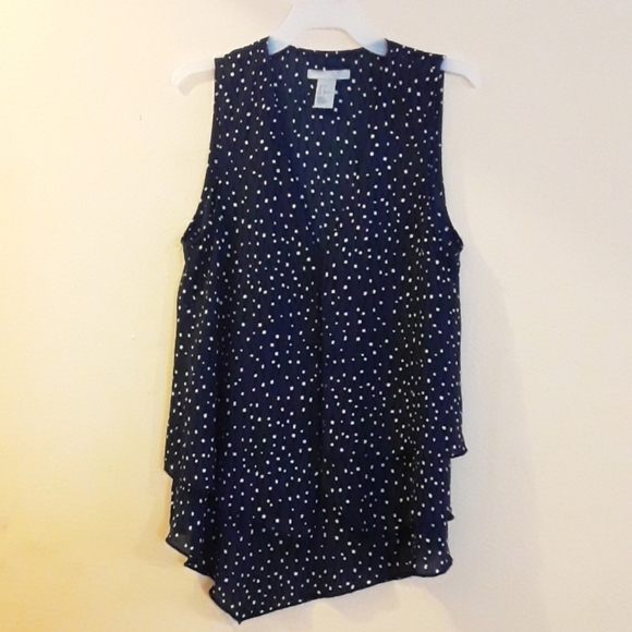 H&M Navy with dots Tank top - Picture 1 of 6